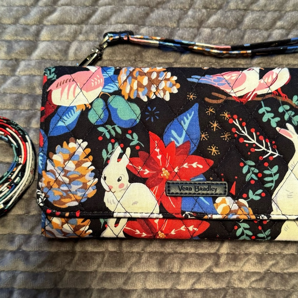 Vera Bradley Wallet Crossbody Bag ..Winter Forest